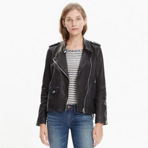 Madewell Washed Leather Swing Jacket - small